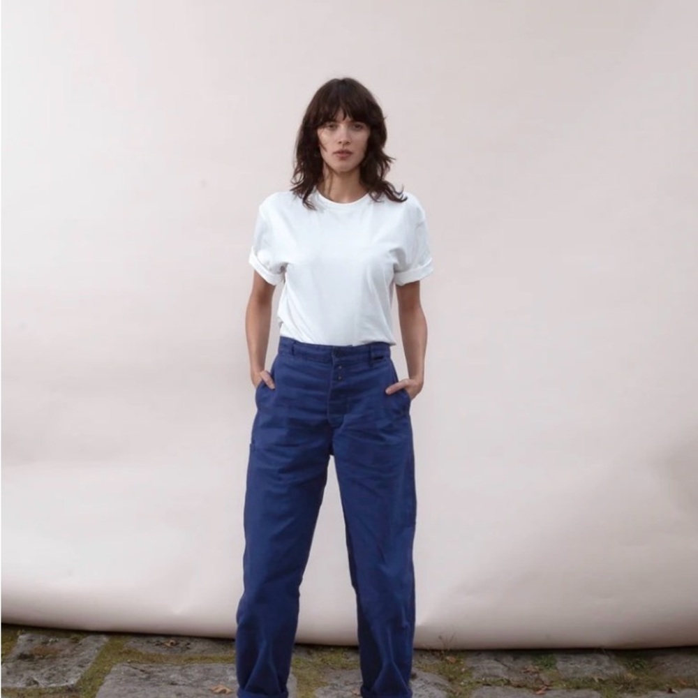 Le Laboureur 100% cotton marine stone wash pants size EU 34, US 24 XS NWT